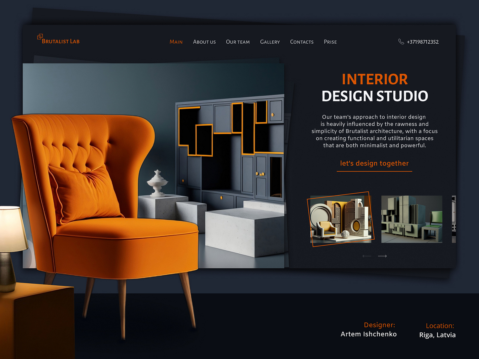 Concept design a website for an interior design studio by artem