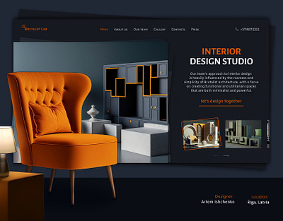 Concept design, a website for an interior design studio ai chatgpt design figma interior midjourney uxui web web design website