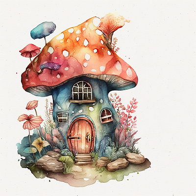 Fairy Mushroom House sublimation fairy