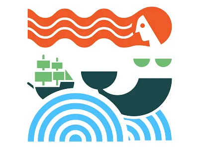 Siren's Hideaway branding fish hair hospitality logo mermaid myth mythology ocean sail ship siren tail wave woman