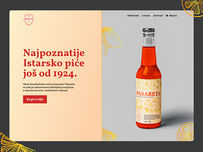 Website for soda drink "Pasareta" bewerage drink family fruit red retro soda web web design