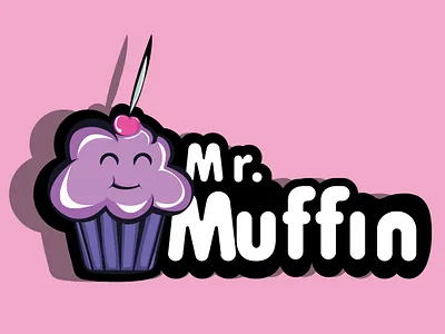 Mr.muffin cartoonish logo design branding cart cartoonish design digital art graphic design illustration logo vector
