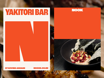 Nook Yakitori Bar art direction bar logo brand brand identity branding colour design graphic design hospitality hospo design identity logo logo type logos restaurant design typeface typography visual identity