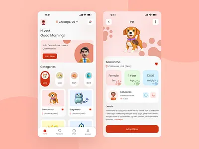Pet Mobile App UI interaction design product design ui ux design