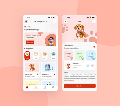 Pet Mobile App UI interaction design product design ui ux design