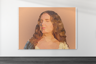 Portarait low-poly ai art beauty charm design girl graphic illustration low picture poly portrait sunrise vector