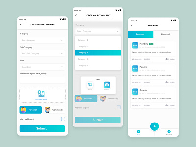UI Design helpdesk mobile app ui