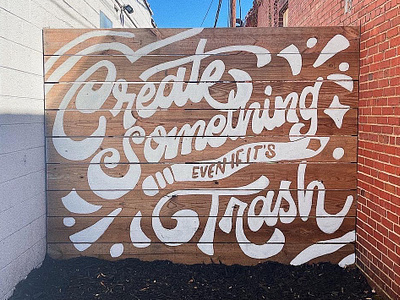 Create Something Mural design illustration lettering mural painting typography