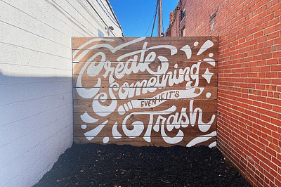 Create Something Mural design illustration lettering mural painting typography
