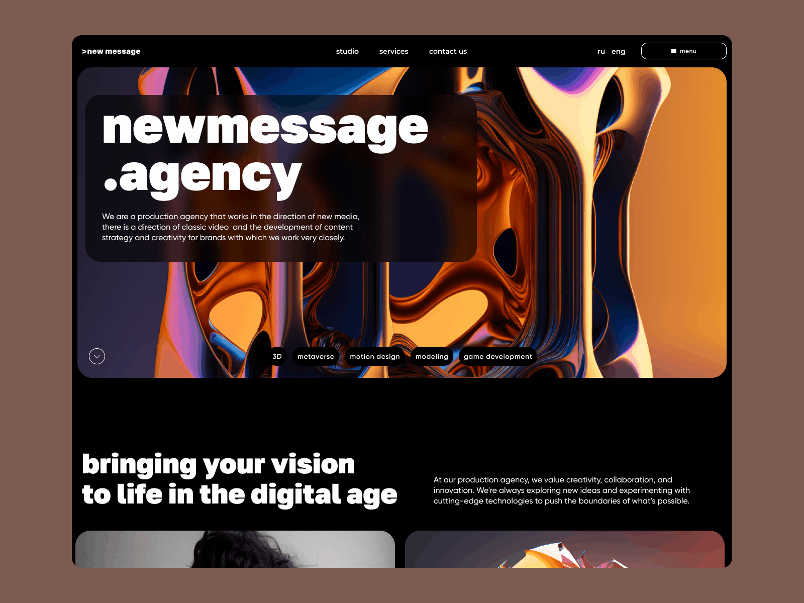 Digital Agency Website Concept Exploration concept design digital landing page ui uiux web 3.0 webdesign website