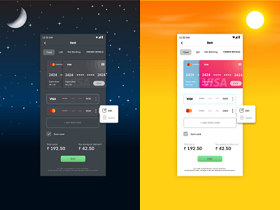 UI design | Themes illustration mobile app payment page ui