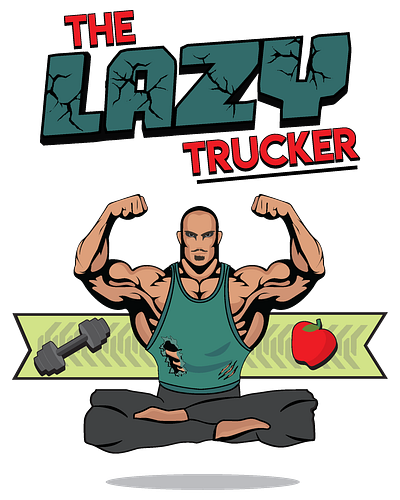 Comedic Trucker Lifestyle Brand blue collar builder construction contractor illustration lifestyle blog logo logo design trucker wellness