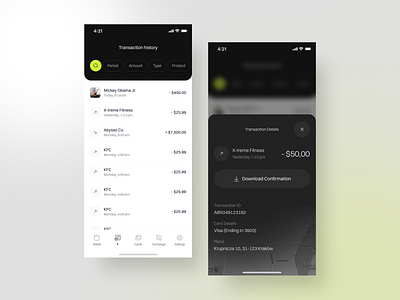 Transaction history & details - Bankito ' banking mobile app app application bank banking bottomsheet concept design details finance fintech history ios mobile mobile app navigation tabs transaction ui ui design ux