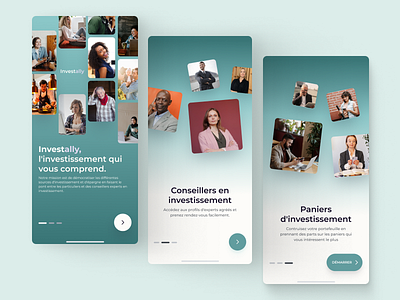 Mobile app Onboarding, Login and Sign Up screens application mobile invest mobile onboarding ui uidesign