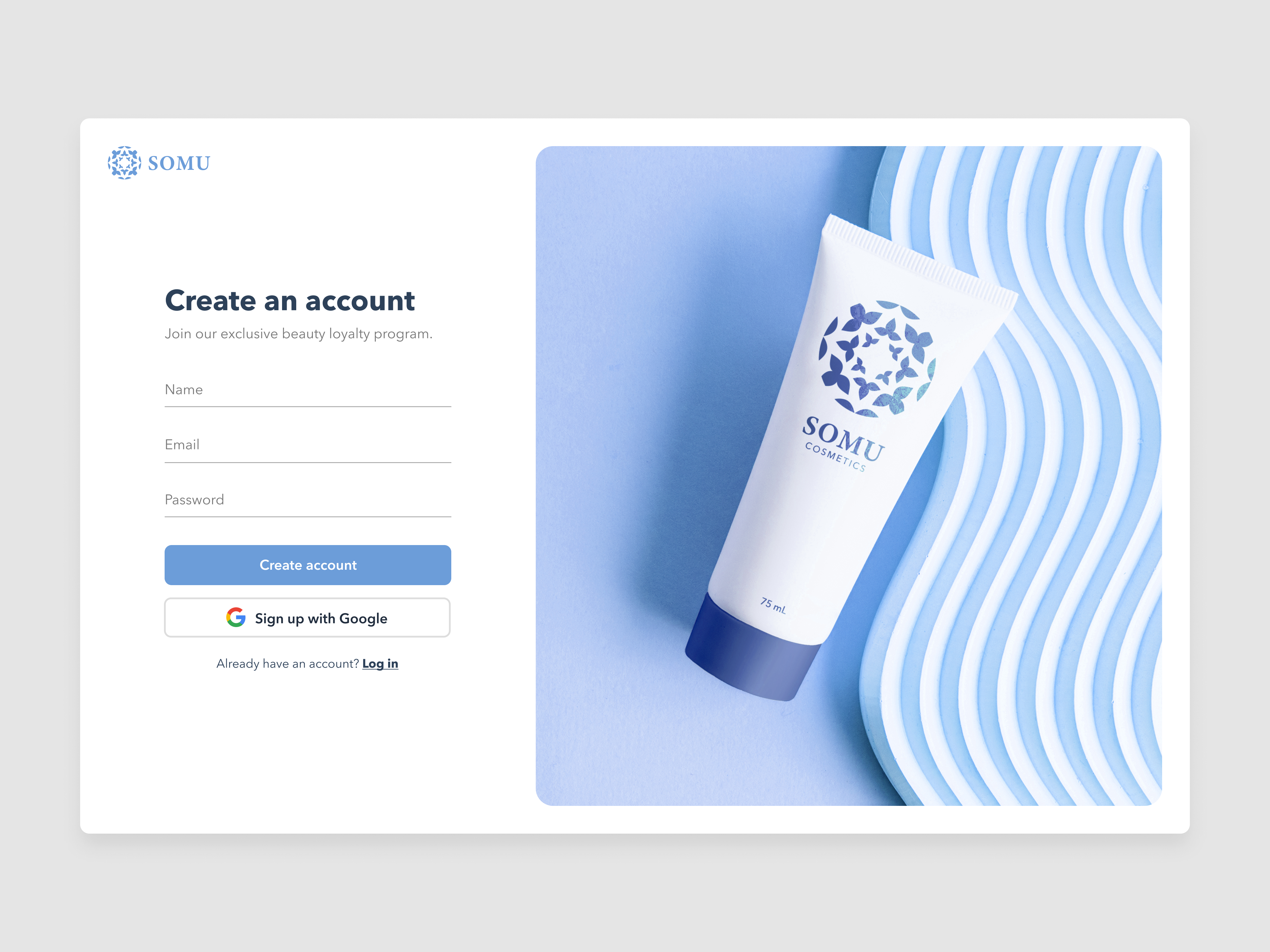 SOMU - Sign Up create create account form log in login minimal register sign up signin signup web design