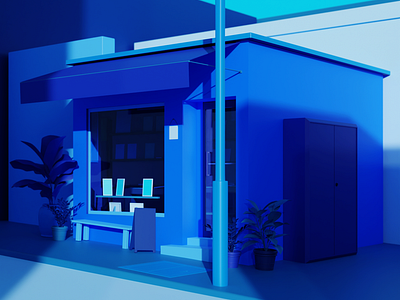 Galerie Sarang - Blue Palette 3d art blender clay cycles gallery modeling render shop