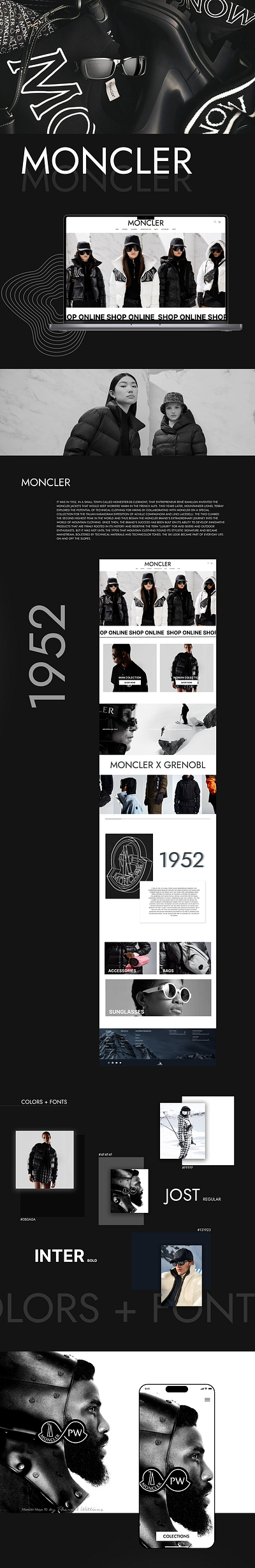 Moncler E-Commerce redesign branding design e commers fashion graphic design moncler redesign ui ux