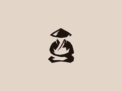 Monk asia branding japan logo mark monk samurai