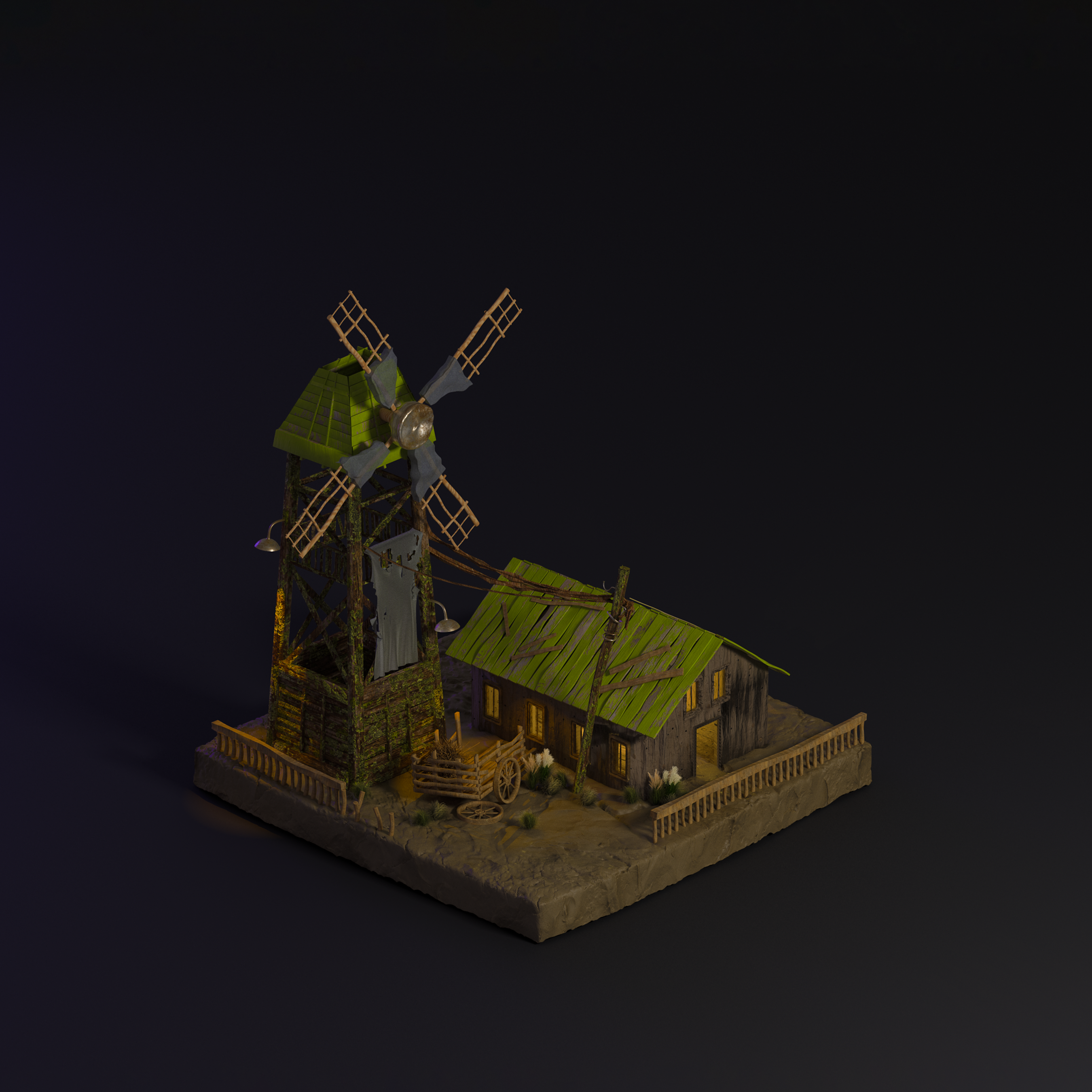 Village House 3d 3d art 3d modelling c4d cinema cinema 4d design emiliance high poly low poly maxon minimal redshift render