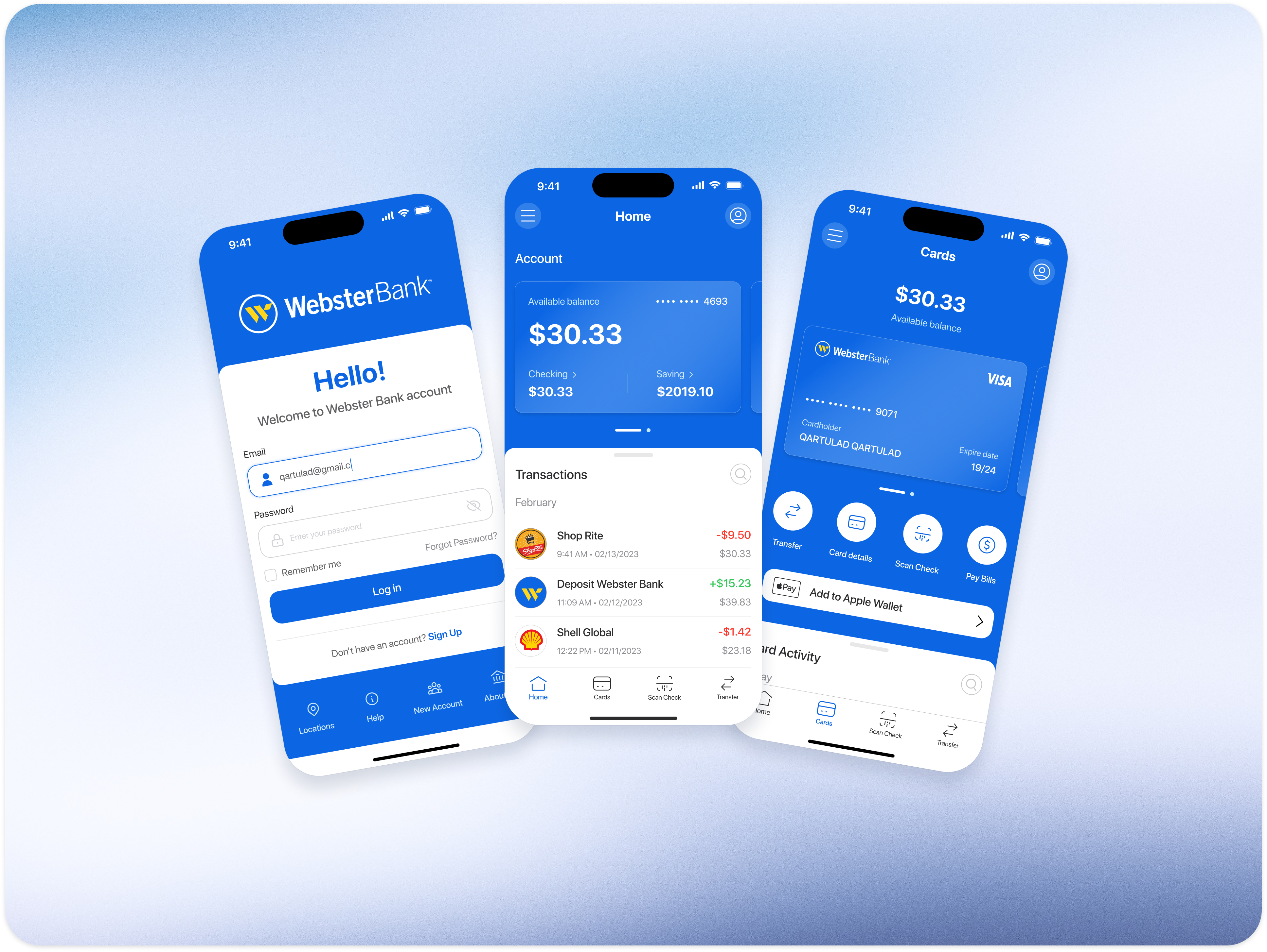 💳 webster bank bank credit card finance ios iphone mobile design ui