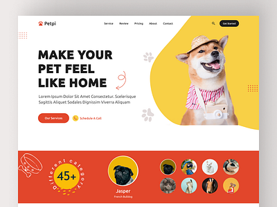 Pepti Pet Care Landing Page branding care service design ecommerce landing page pet pet care ui ux website