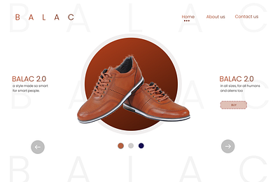 Shoe Home Page graphic design ui web page