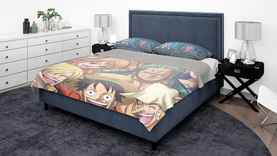 One Piece Bed Cover 3d branding graphic design logo ui