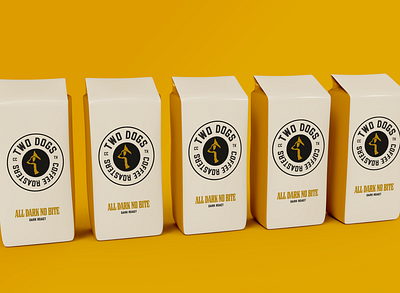 Two Dogs Coffee Roasters branding coffee design graphic design logo logomark package design