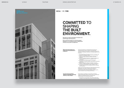 FAQ Page - Krisch Architektur design graphic design ui web design