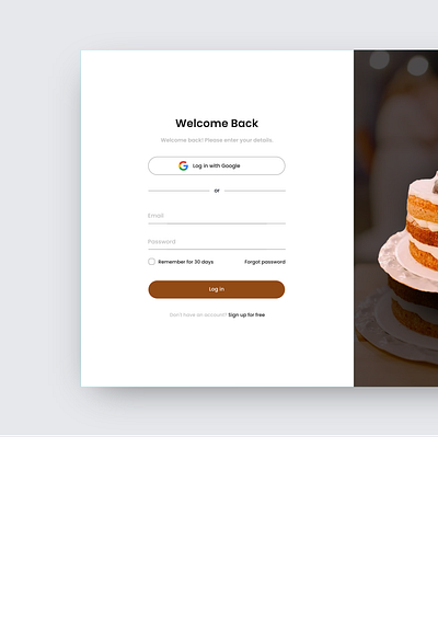 Login page app cake illustration log in log in page mobile sign up ui uiux ux