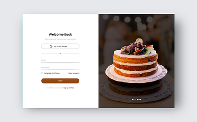 Log in Page app cake design graphic design log in log in page mobile sign up ui uiux ux