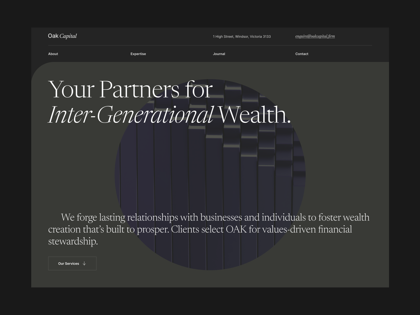 Oak - Webflow Template for Consulting Firms accounting animation consulting dark elegant finance fintech firm law serif sticky webflow website