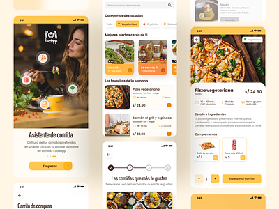 Foodapp | Delivery app app delivery food foody meal pizza ui yellow