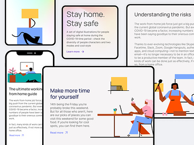 Stay Home Stay Safe. app branding contrast covid design designer digital geometric graphic illustration illustrationkit illustrationpack minimal stayhome ui uiux vector web website