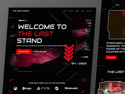 The Last Stand - Games Website branding design games gaming gaming interface home page landing landing page landingpage portal ui ui design userinterface ux web web design web page webpage userinterface website website game