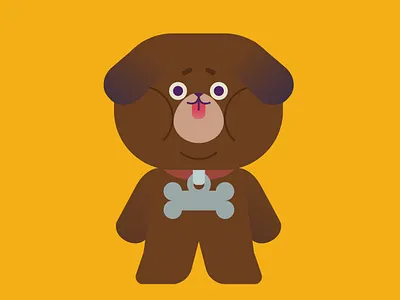 BOBBY THE DOG adobe brown character design dog fun graphic design illustration illustrator style vector yellow