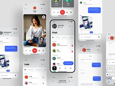 Chatinc - Message App UI KIT app app design calling chat chat app chatting chatting app message mobile mobile app mobile app design video call voice note whatsapp