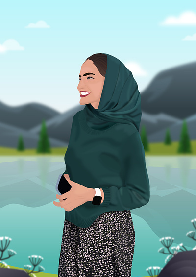 Hijab Ilustration design graphic design hijab illustration portrait vector