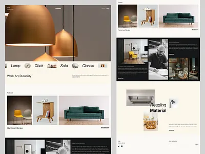 Hunnian - Landing Page business company furniture furniture marketplace graphic design home interior interior website item landing page layout marketplace minimalist office simple stuff ui ux warm website