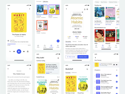 Ebook Reader - Mobile Design animation book branding design design system dipa inhouse ebook graphic design interaction kindle medium mobile app mobile design motion graphics online book online reader podcast read ui ux