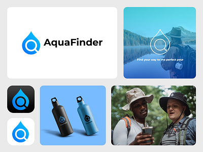 AquaFinder branding business design graphic design illustration logo ui vector