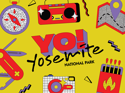 90's National Park Rebrand: Yo! Yosemite branding design graphic design logo midnight grim national park rebrand