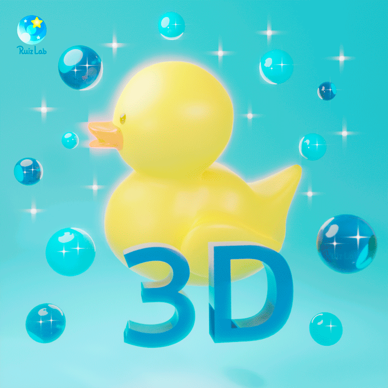 3D Art Project - Cute custom icons for my Portfolio! 🐤✨ 3d 3d art 3dart animation anime blender cute design gif graphic design icons illustration kawaii pastels render rubber duck ui