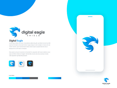 Digital Eagle Shield bird logo business logo digital eagle logo digital shield eagle eagle logo logo logo design minimal shield unique logo