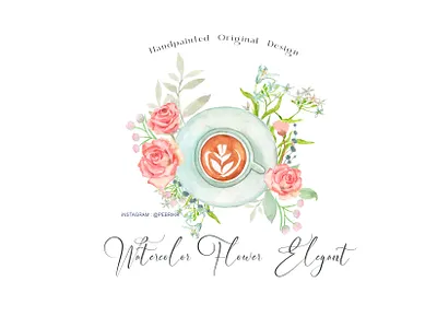 watercolor Logo design custom logo vector wa watercolor wedding invitation