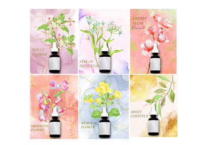 flower design for aroma theraphy product design flower illustration vector watercolor