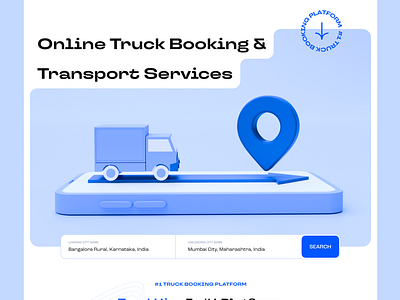 Truck Booking Landing Page booking page cards clean faqs landing page light ui multi colors truck ui