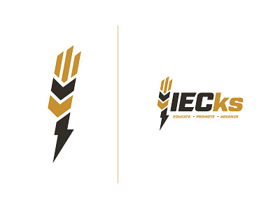 IECks brand branding electric electricity identity kansas ks logo on power shocker shocking up wheat