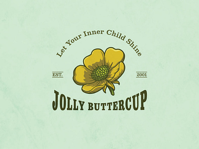 Jolly Buttercup | Vintage Logo branding flower graphic design illustration logo vintage