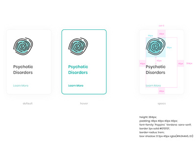 Behavioral Medicine Condition Cards card iconography icons illustration ui design